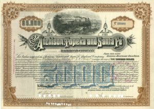 Atchison, Topeka and Santa Fe Railroad - $5000 Bond